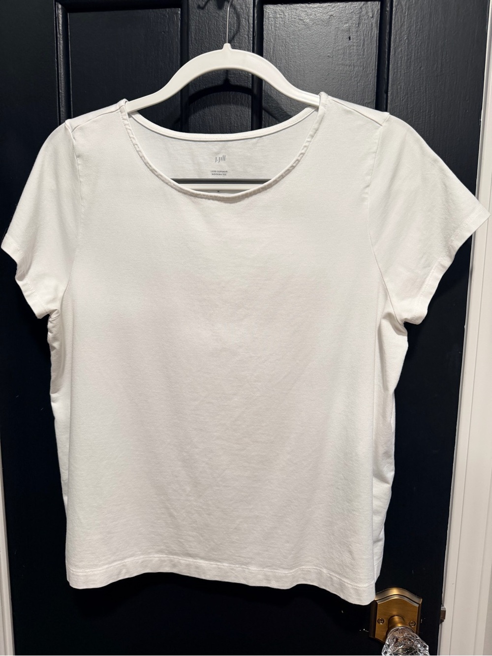 J. Jill White Short-Sleeve Crewneck Tee